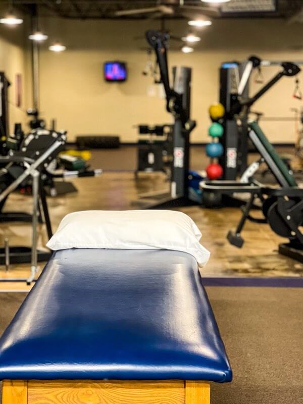 physical therapy treatment area at reneau rehab