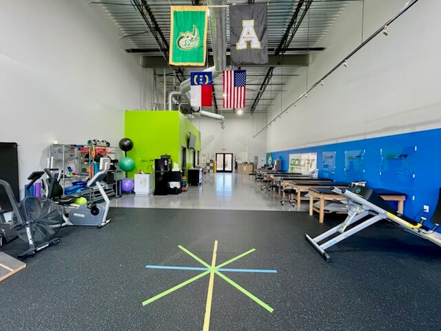 open physical therapy treatment area