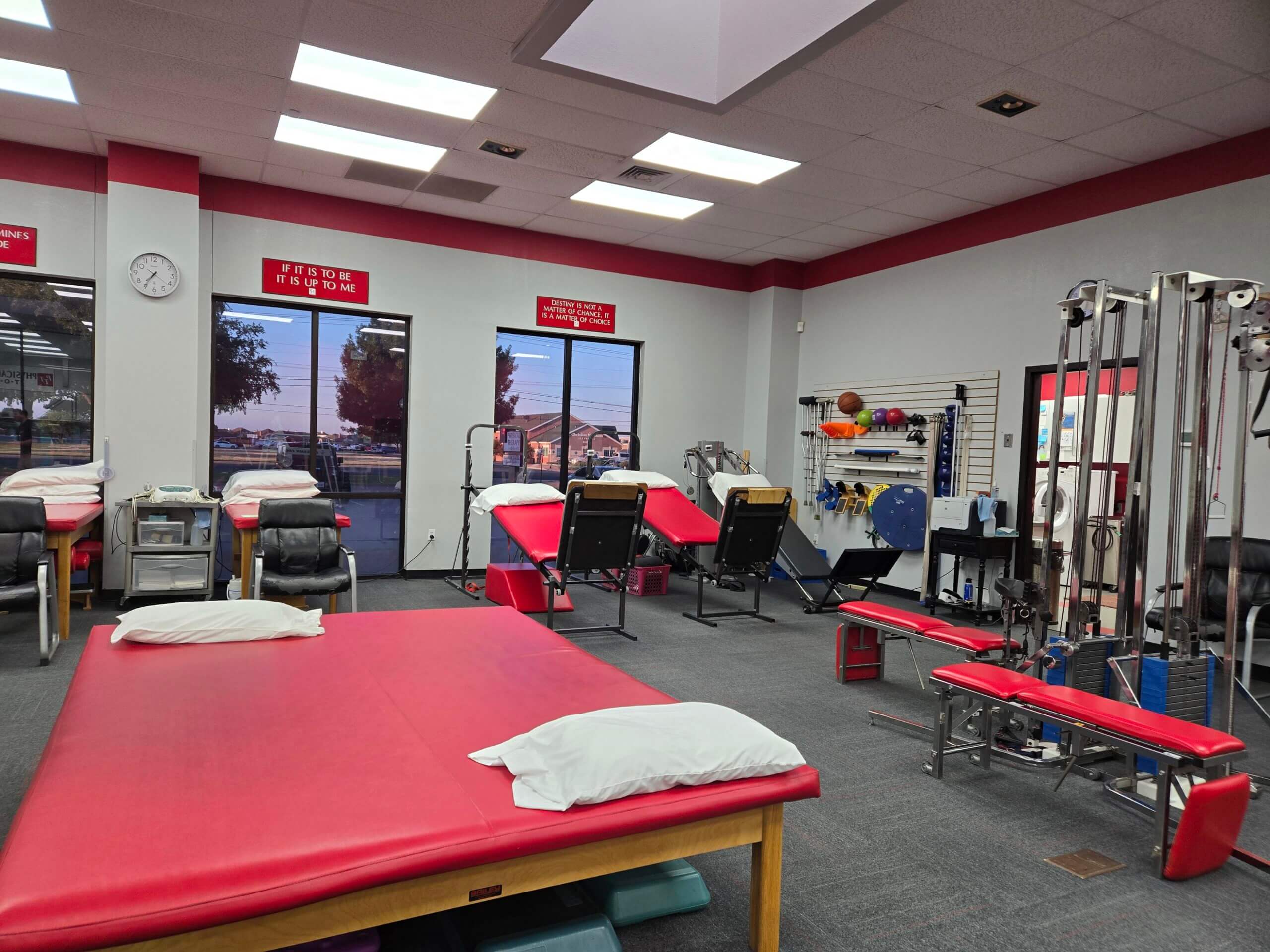 open physical therapy treatment area