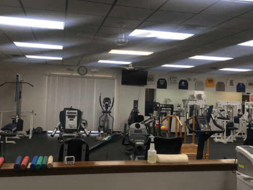 gym equipment at physical therapy clinic