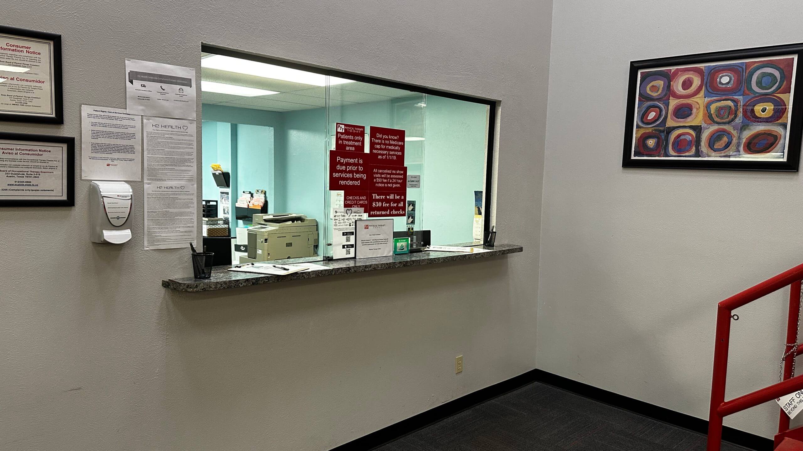 physical therapy front desk in lubbock tx
