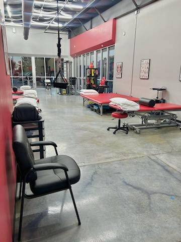 open physical therapy treatment area