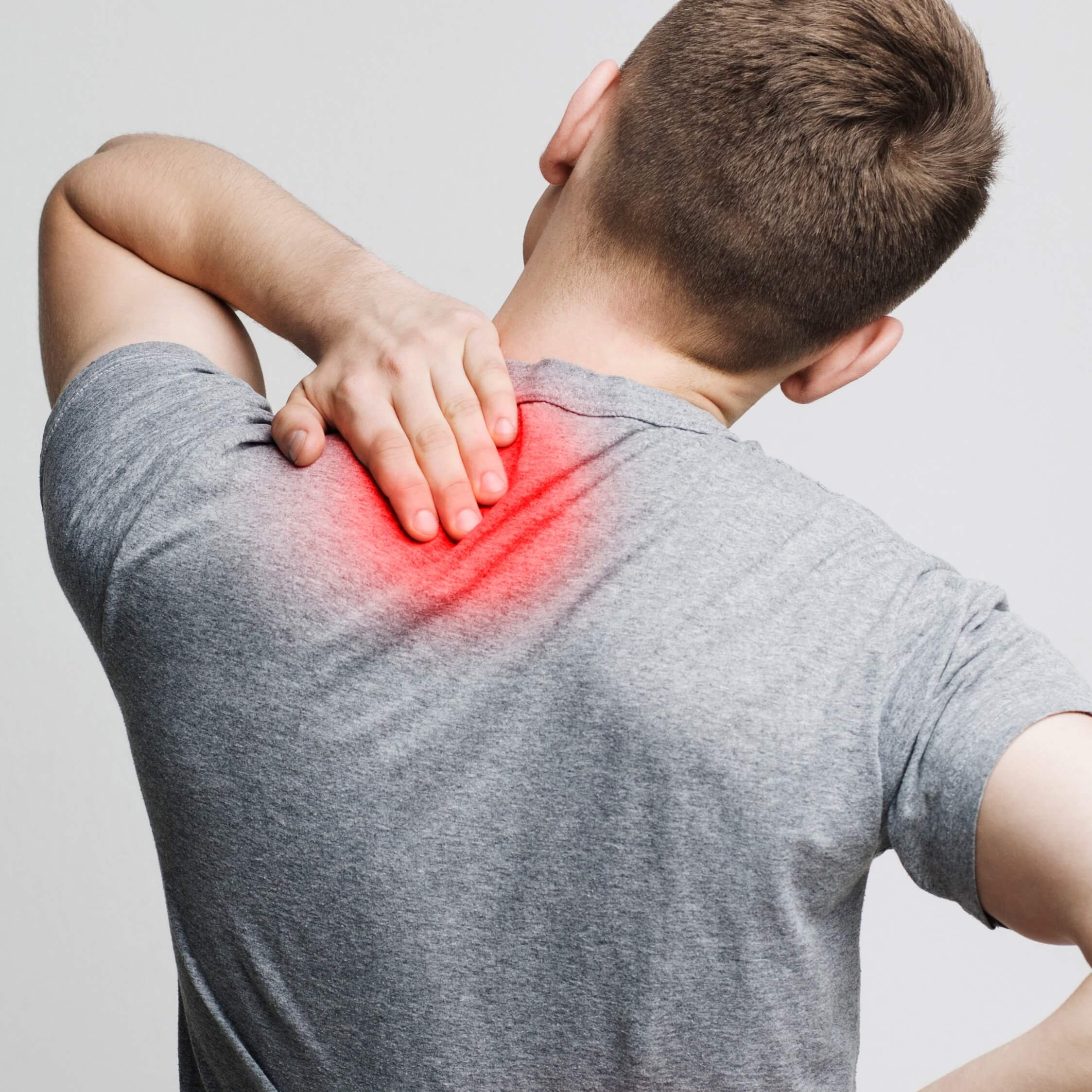 man with cervical spine pain