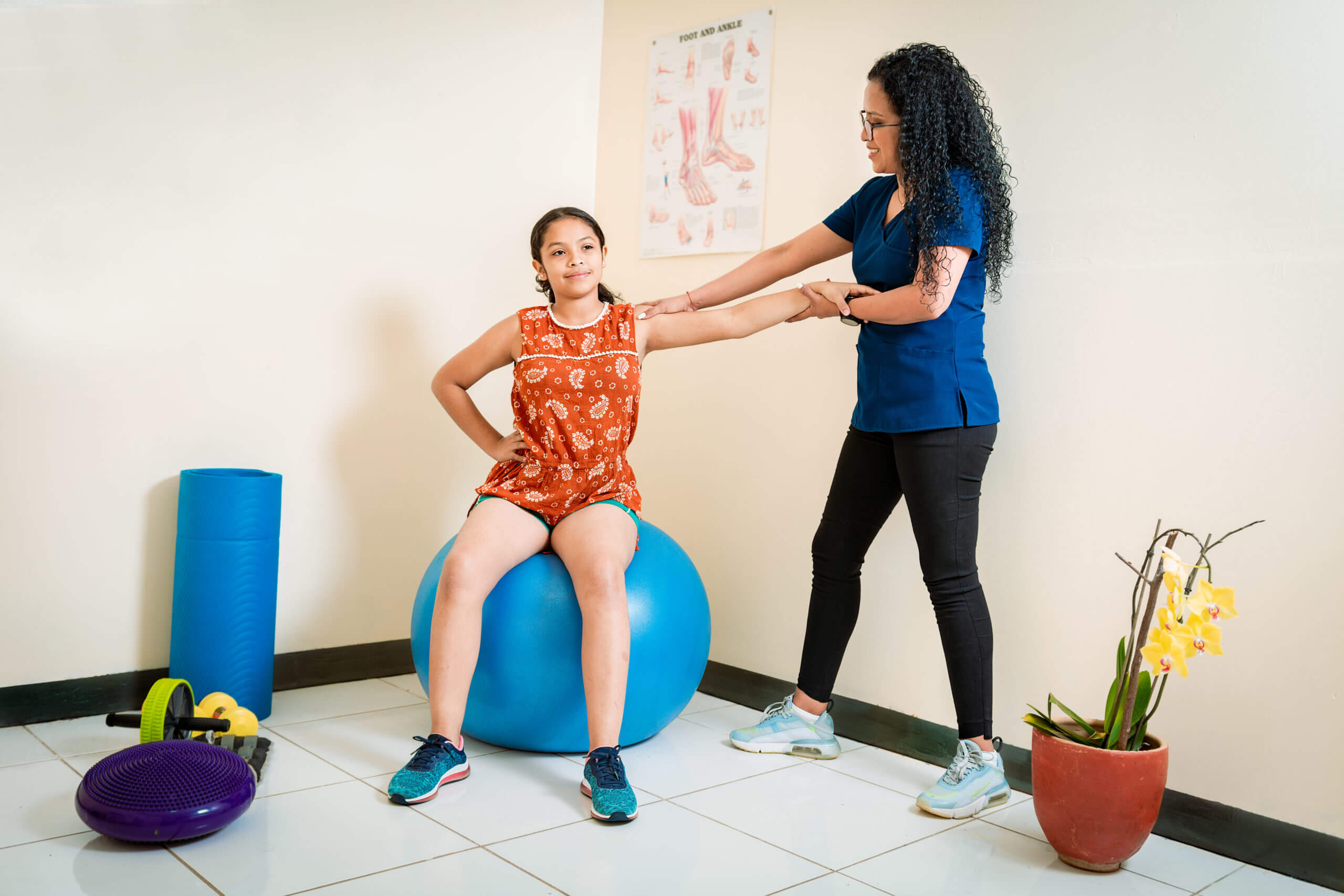 child working on pediatric pelvic floor therapy